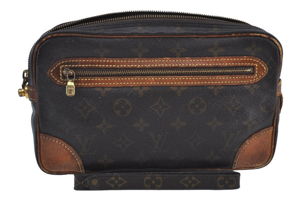 Auth Louis Vuitton Monogram Marly Dragonne GM M51825 Clutch Hand Bag Junk 6476G