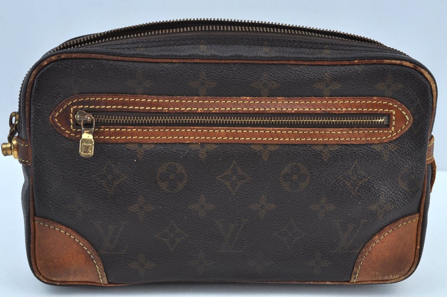 Auth Louis Vuitton Monogram Marly Dragonne GM M51825 Clutch Hand Bag Junk 6476G