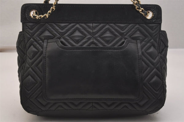 Authentic TORY BURCH Marion Chain Shoulder Hand Bag Purse Leather Black 6476J