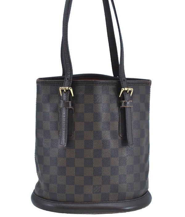 Authentic Louis Vuitton Damier Marais Bucket Shoulder Tote Bag N42240 LV 6477G