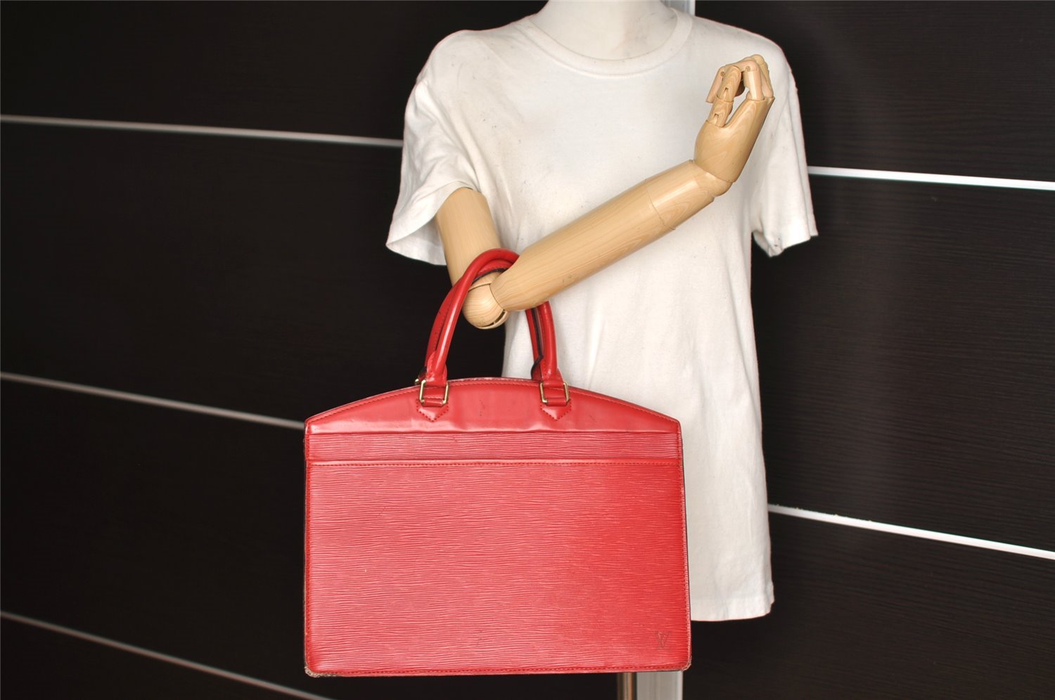 Authentic Louis Vuitton Epi Riviera Hand Bag Red M48187 LV 6477I