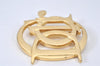 Authentic Christian Dior Vintage Logo Motif Brooch Gold Tone CD 6479K