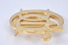 Authentic Christian Dior Vintage Logo Motif Brooch Gold Tone CD 6479K