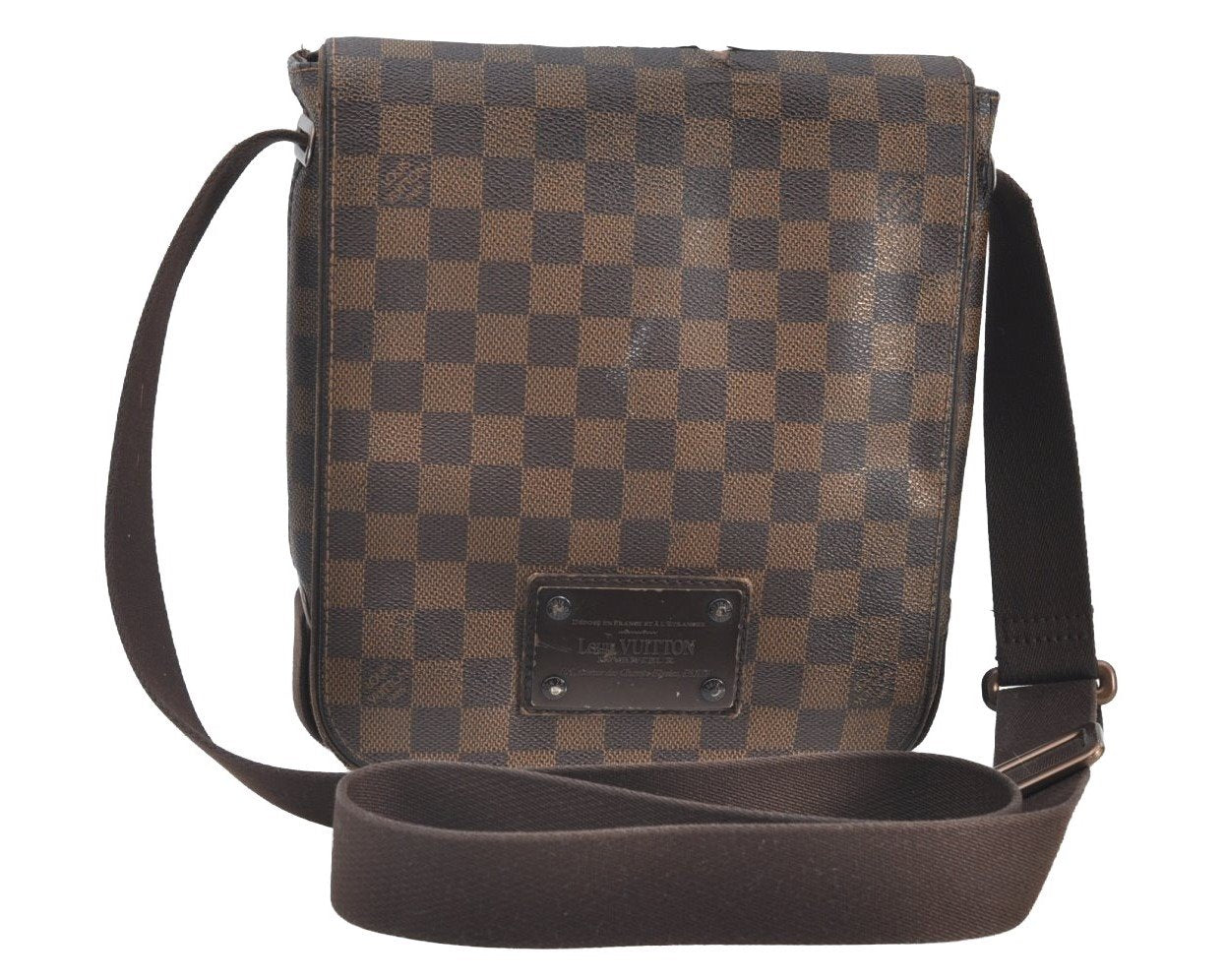 Authentic Louis Vuitton Damier Brooklyn PM Shoulder Cross Bag N51210 LV 6480G