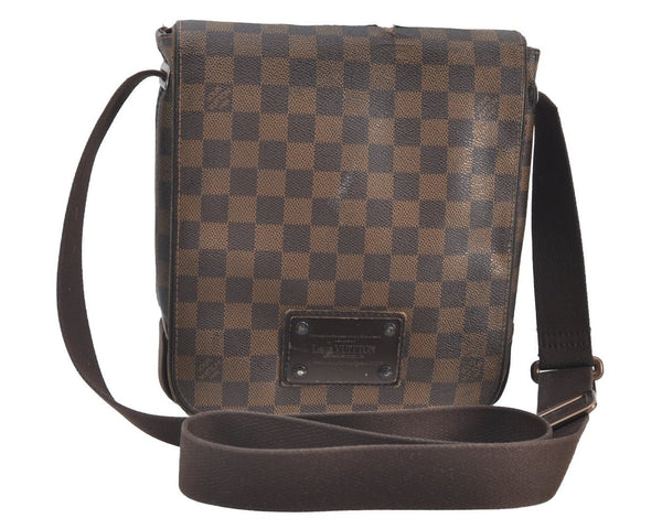Authentic Louis Vuitton Damier Brooklyn PM Shoulder Cross Bag N51210 LV 6480G