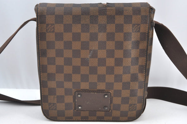 Authentic Louis Vuitton Damier Brooklyn PM Shoulder Cross Bag N51210 LV 6480G