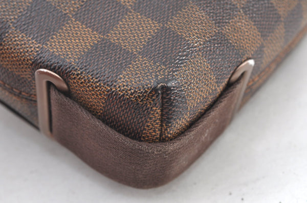 Authentic Louis Vuitton Damier Brooklyn PM Shoulder Cross Bag N51210 LV 6480G