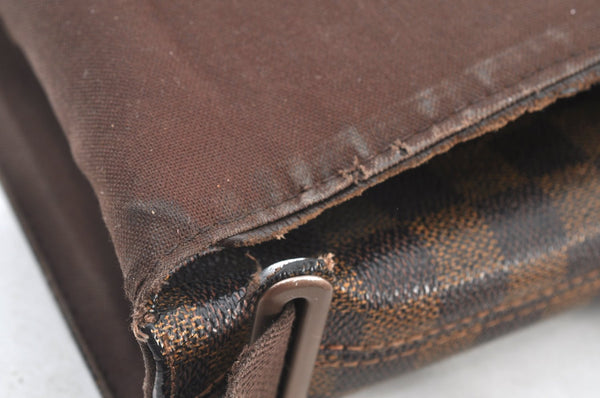 Authentic Louis Vuitton Damier Brooklyn PM Shoulder Cross Bag N51210 LV 6480G