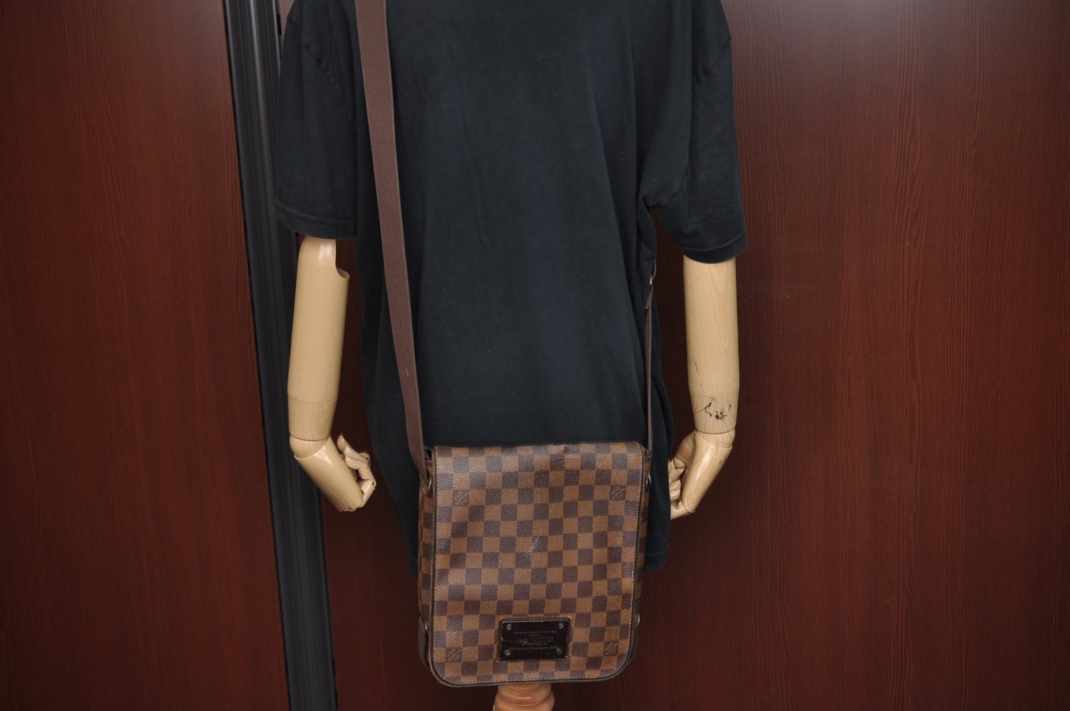 Authentic Louis Vuitton Damier Brooklyn PM Shoulder Cross Bag N51210 LV 6480G