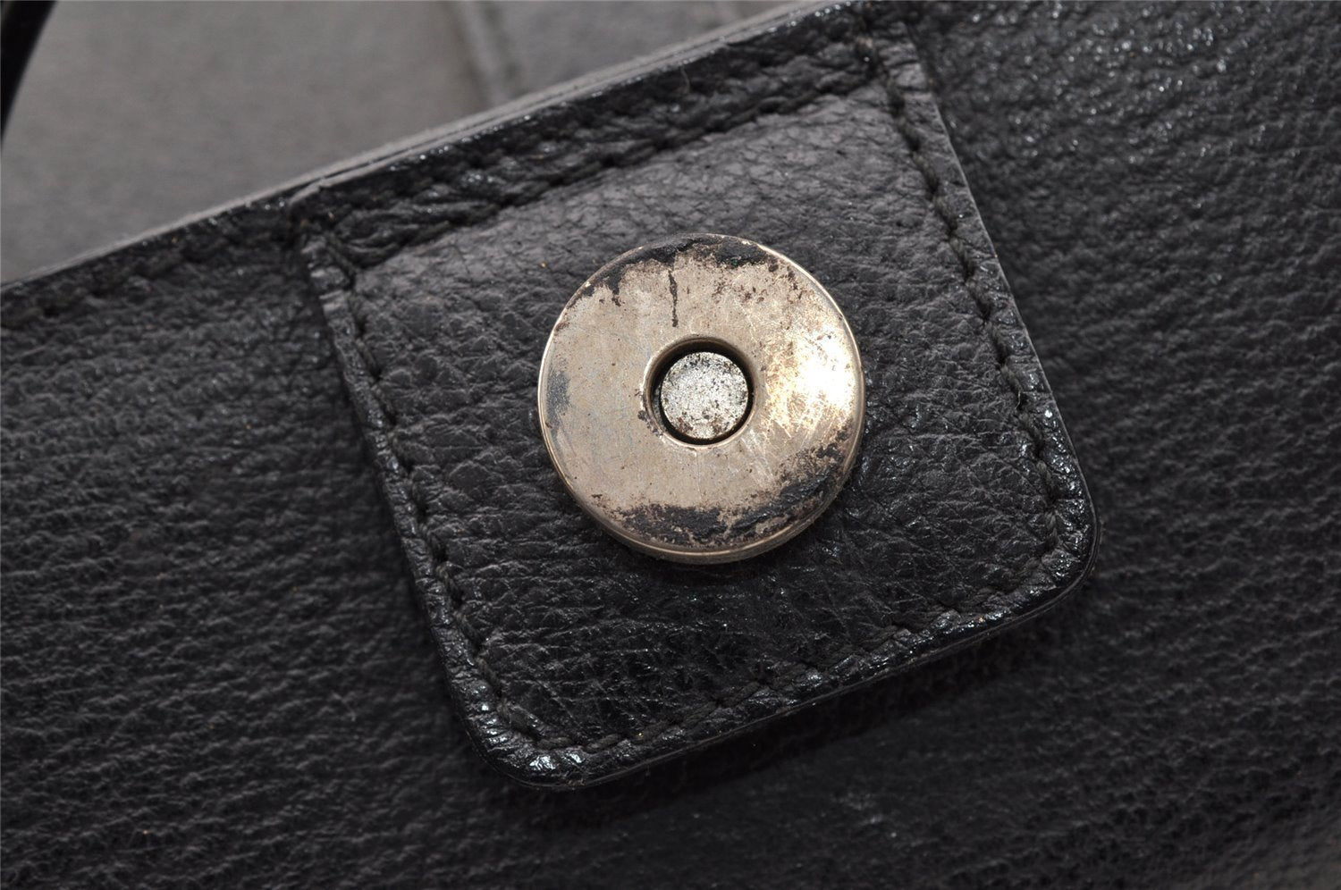 Authentic GUCCI Vintage 2Way Hand Bag Leather Black Junk 6480I