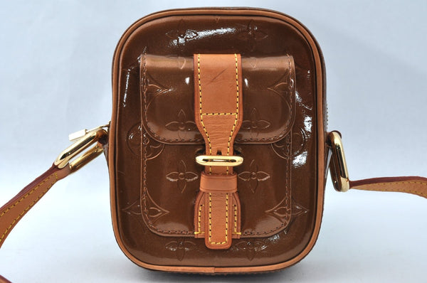 Authentic Louis Vuitton Vernis Christie PM Shoulder Cross Bag M91111 Brown 6481M