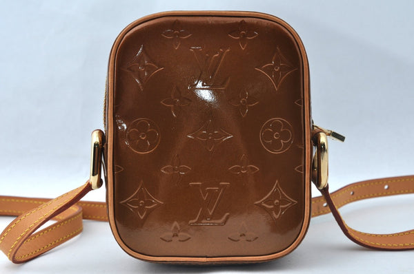 Authentic Louis Vuitton Vernis Christie PM Shoulder Cross Bag M91111 Brown 6481M