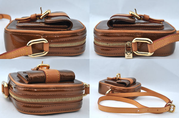 Authentic Louis Vuitton Vernis Christie PM Shoulder Cross Bag M91111 Brown 6481M