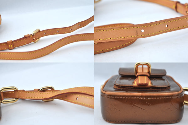 Authentic Louis Vuitton Vernis Christie PM Shoulder Cross Bag M91111 Brown 6481M
