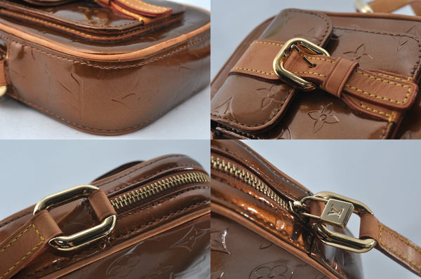 Authentic Louis Vuitton Vernis Christie PM Shoulder Cross Bag M91111 Brown 6481M