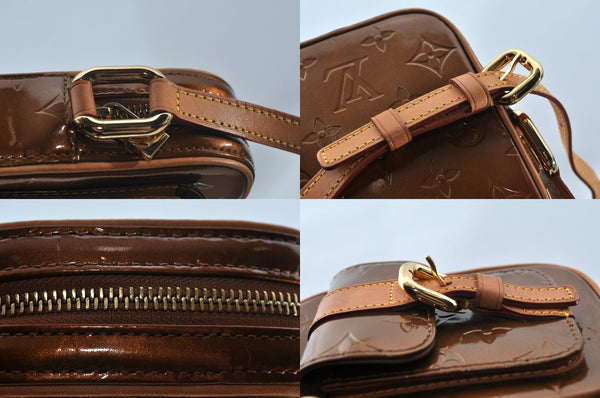 Authentic Louis Vuitton Vernis Christie PM Shoulder Cross Bag M91111 Brown 6481M