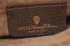 Authentic GUCCI Shoulder Cross Body Bag Purse GG PVC Leather Brown Junk 6482I