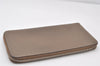 Authentic HERMES Azap Silk In Long Wallet Purse Leather Brown Junk 6482K