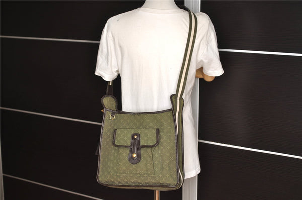 Authentic Louis Vuitton Monogram Mini Besace Mary Kate Shoulder Bag Green 6483I