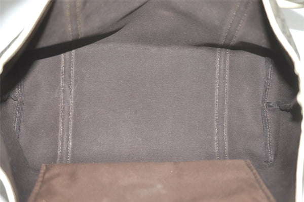 Authentic GUCCI Vintage Shoulder Tote Bag GG PVC Enamel 197953 Brown 6486I