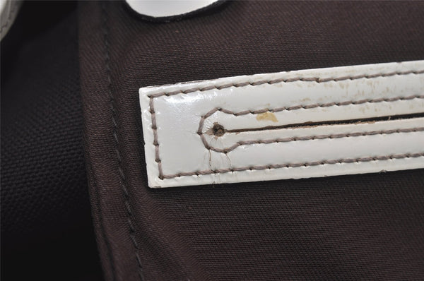 Authentic GUCCI Vintage Shoulder Tote Bag GG PVC Enamel 197953 Brown 6486I