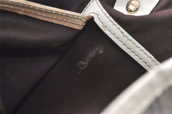 Authentic GUCCI Vintage Shoulder Tote Bag GG PVC Enamel 197953 Brown 6486I