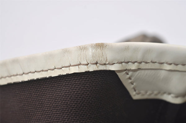 Authentic GUCCI Vintage Shoulder Tote Bag GG PVC Enamel 197953 Brown 6486I