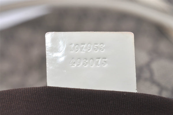 Authentic GUCCI Vintage Shoulder Tote Bag GG PVC Enamel 197953 Brown 6486I