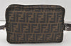 Authentic FENDI Vintage Zucca Shoulder Cross Body Bag Nylon Leather Brown 6486K