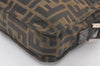 Authentic FENDI Vintage Zucca Shoulder Cross Body Bag Nylon Leather Brown 6486K