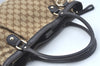 Authentic GUCCI Sukey Shoulder Tote Bag GG Canvas Leather 296835 Brown 6487I