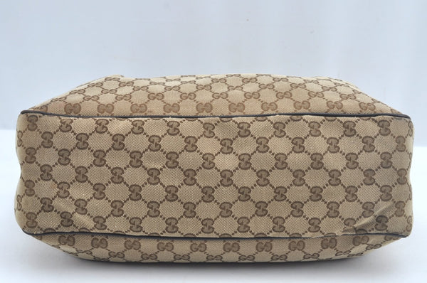 Authentic GUCCI Sukey Shoulder Tote Bag GG Canvas Leather 296835 Brown 6487I