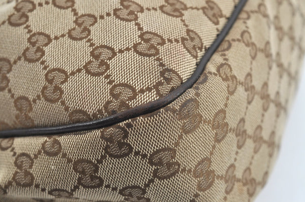 Authentic GUCCI Sukey Shoulder Tote Bag GG Canvas Leather 296835 Brown 6487I