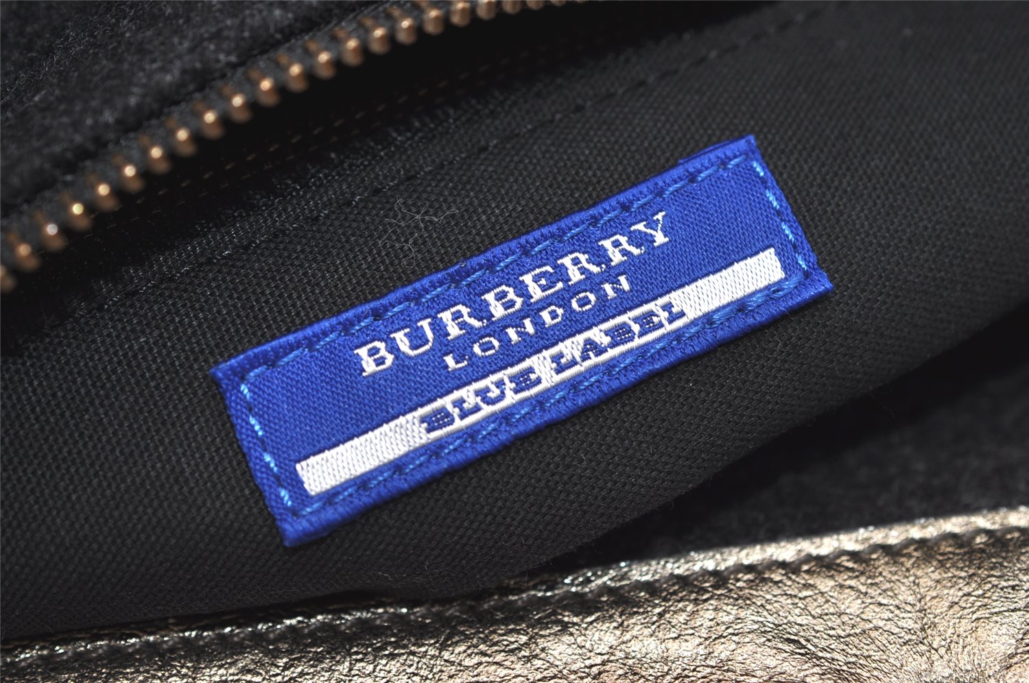 Authentic BURBERRY BLUE LABEL Shoulder Tote Bag Wool Leather Black 6487J