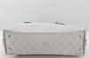 Authentic GUCCI Hand Bag Purse GG Canvas Leather 264210 Silver Junk 6487K