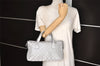 Authentic GUCCI Hand Bag Purse GG Canvas Leather 264210 Silver Junk 6487K