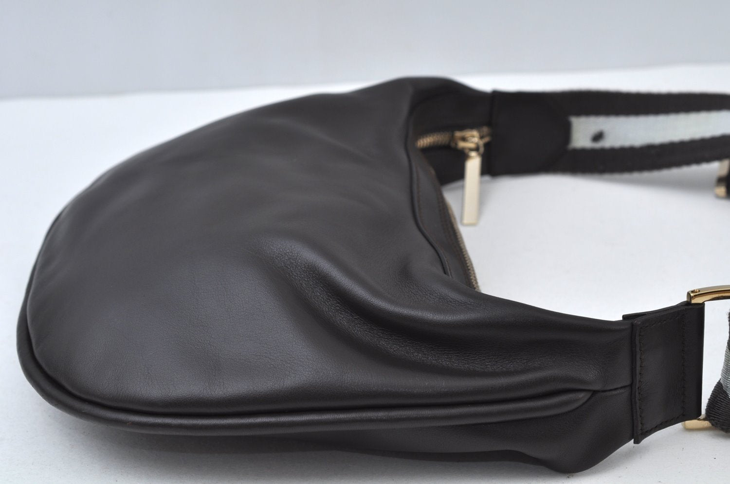 Authentic GUCCI Sherry Line Shoulder Bag Purse Leather 0014186 Brown 6488J