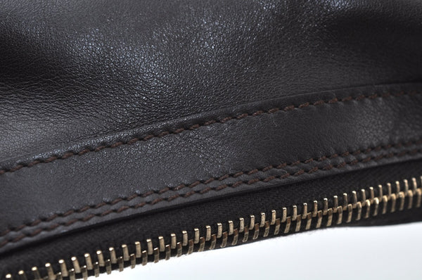 Authentic GUCCI Sherry Line Shoulder Bag Purse Leather 0014186 Brown 6488J