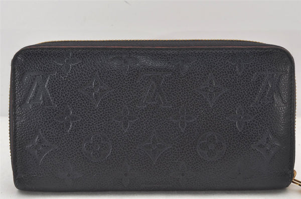 Authentic Louis Vuitton Monogram Empreinte Zippy Wallet Navy M62121 LV 6488K