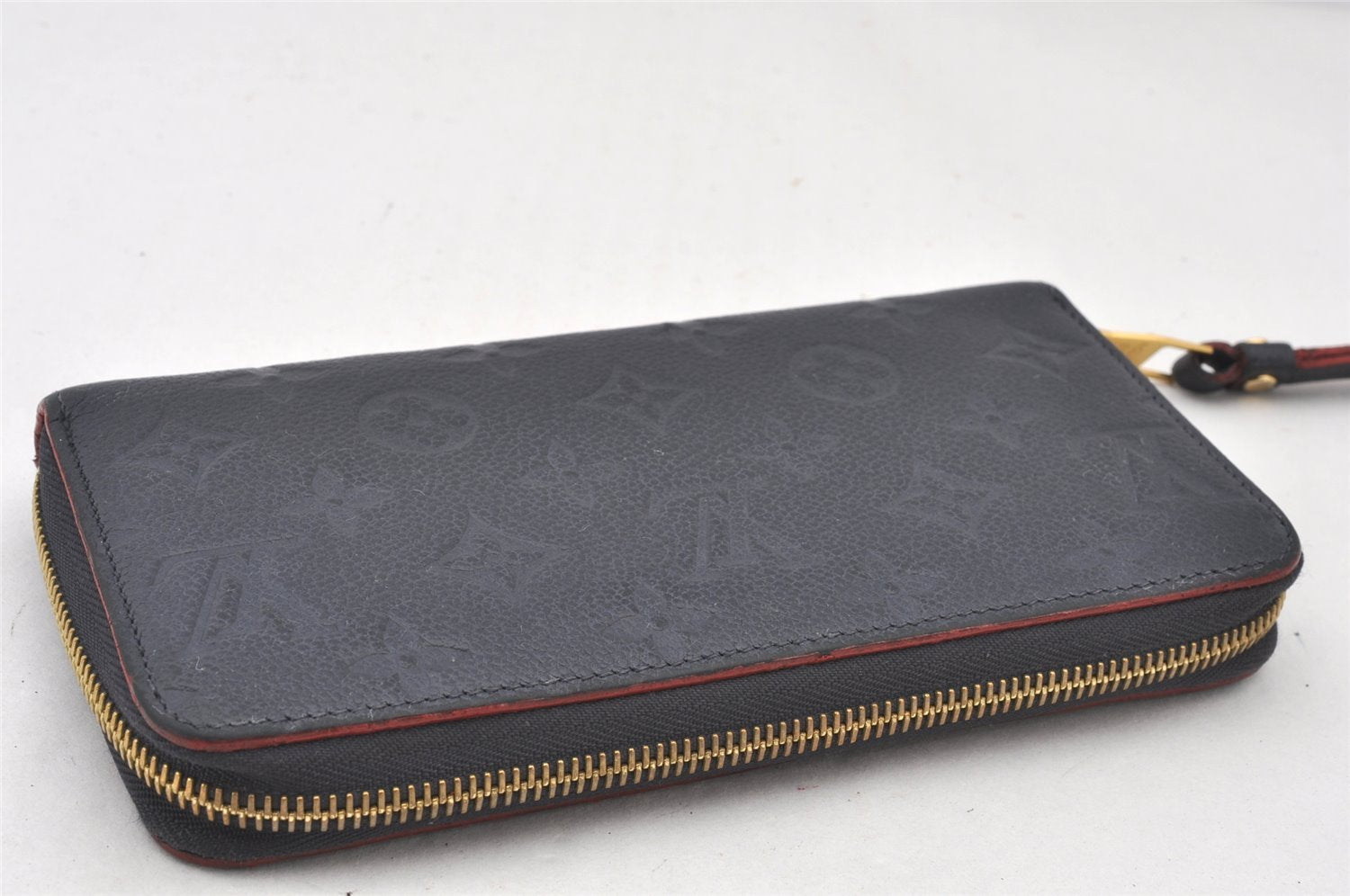 Authentic Louis Vuitton Monogram Empreinte Zippy Wallet Navy M62121 LV 6488K