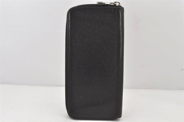 Authentic Louis Vuitton Taiga Zippy Wallet Vertical Long Black M32822 LV 6489K