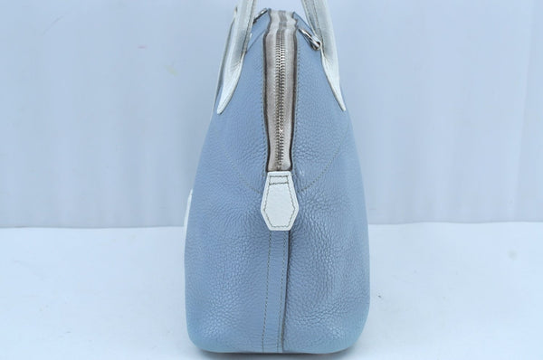 Authentic HERMES Bolide Macaron 31 SPO 2Way Hand Bag Leather Light Blue 6490I