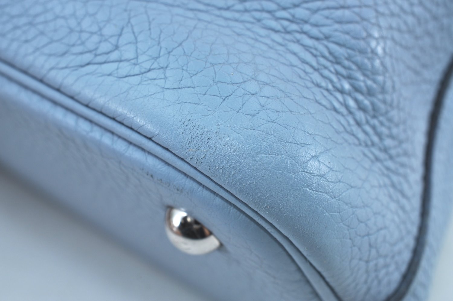 Authentic HERMES Bolide Macaron 31 SPO 2Way Hand Bag Leather Light Blue 6490I