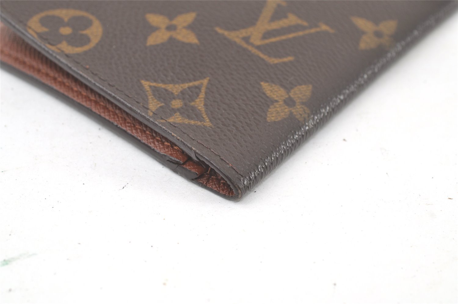 Authentic Louis Vuitton Monogram Porte Valeurs Cartes Credit M61823 Wallet 6492K