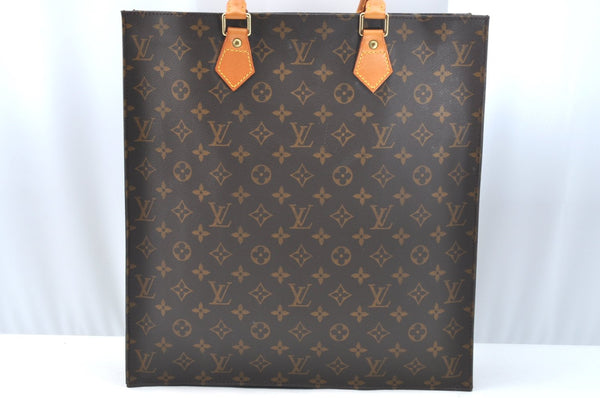 Authentic Louis Vuitton Monogram Sac Plat Hand Tote Bag M51140 LV Junk 6495H