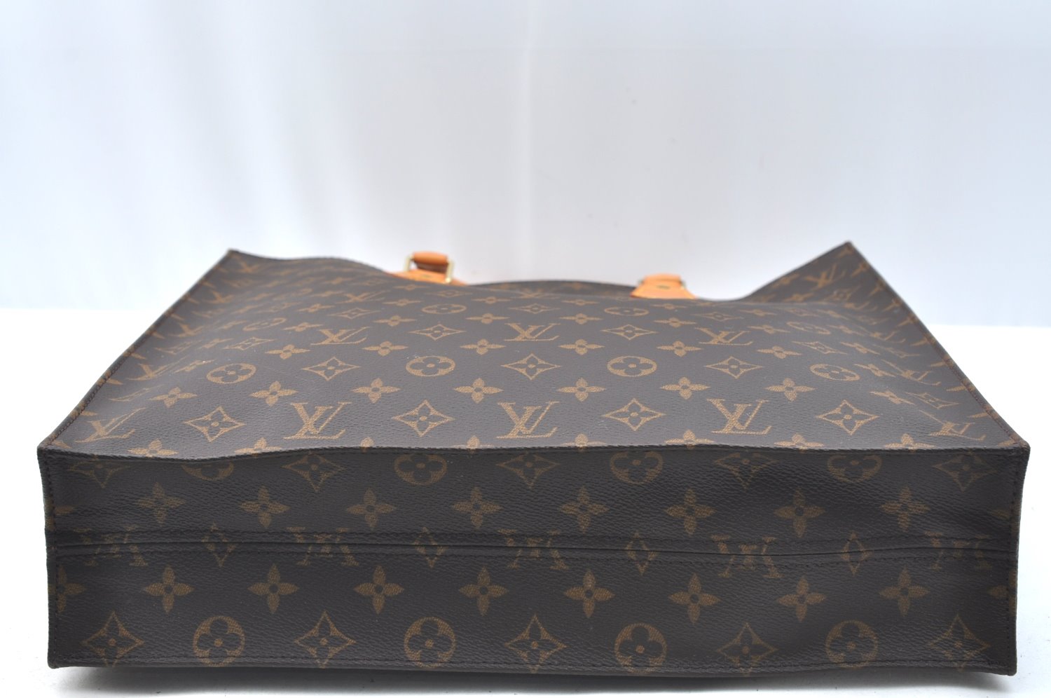 Authentic Louis Vuitton Monogram Sac Plat Hand Tote Bag M51140 LV Junk 6495H