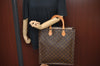 Authentic Louis Vuitton Monogram Sac Plat Hand Tote Bag M51140 LV Junk 6495H