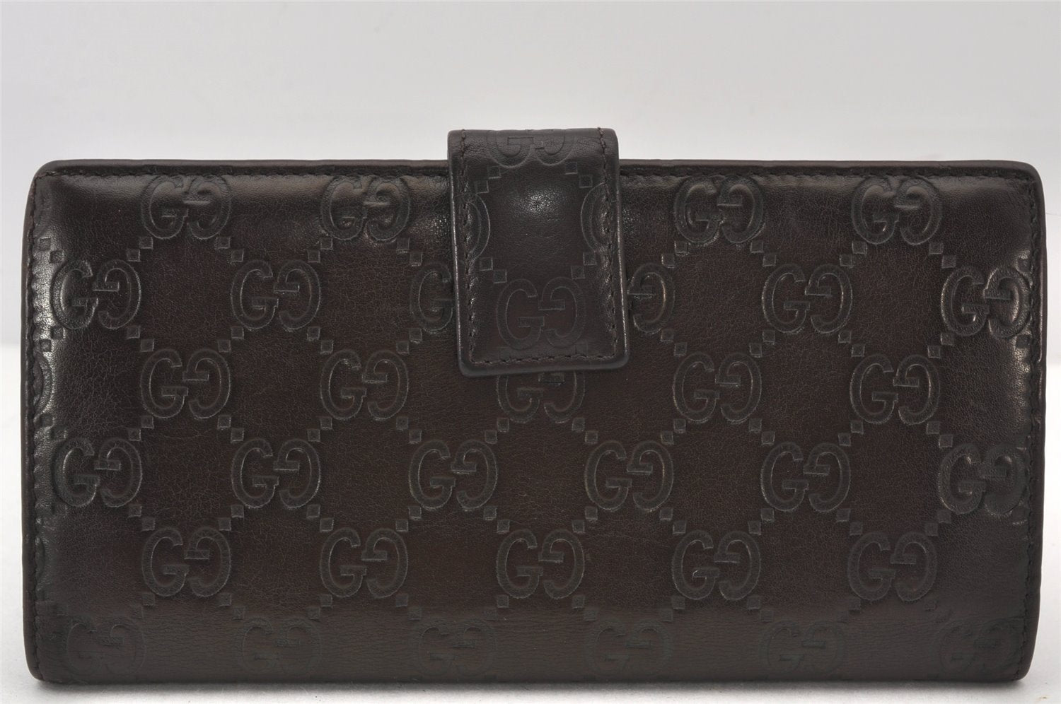 Authentic GUCCI Guccissima GG Leather Long Wallet Purse 257012 Brown 6495K