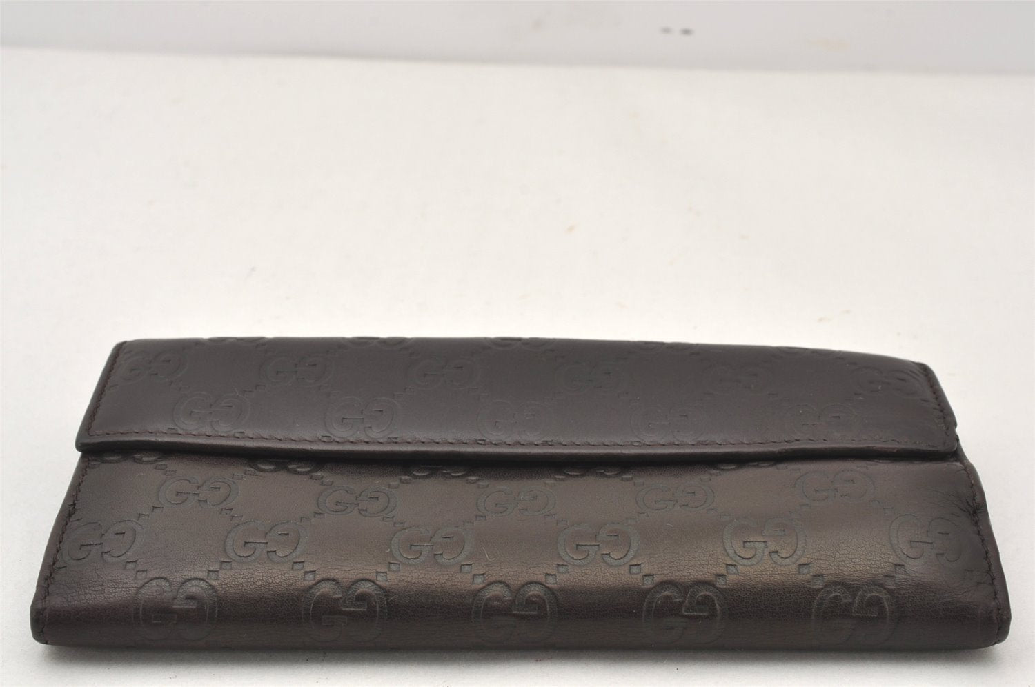 Authentic GUCCI Guccissima GG Leather Long Wallet Purse 257012 Brown 6495K