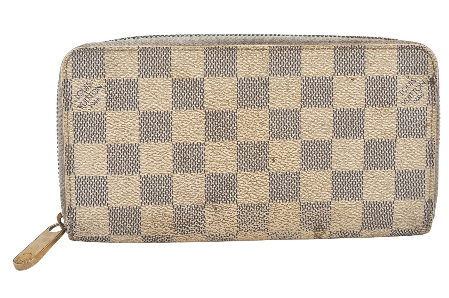 Authentic Louis Vuitton Damier Azur Zippy Wallet Long Purse N60019 LV 6498K